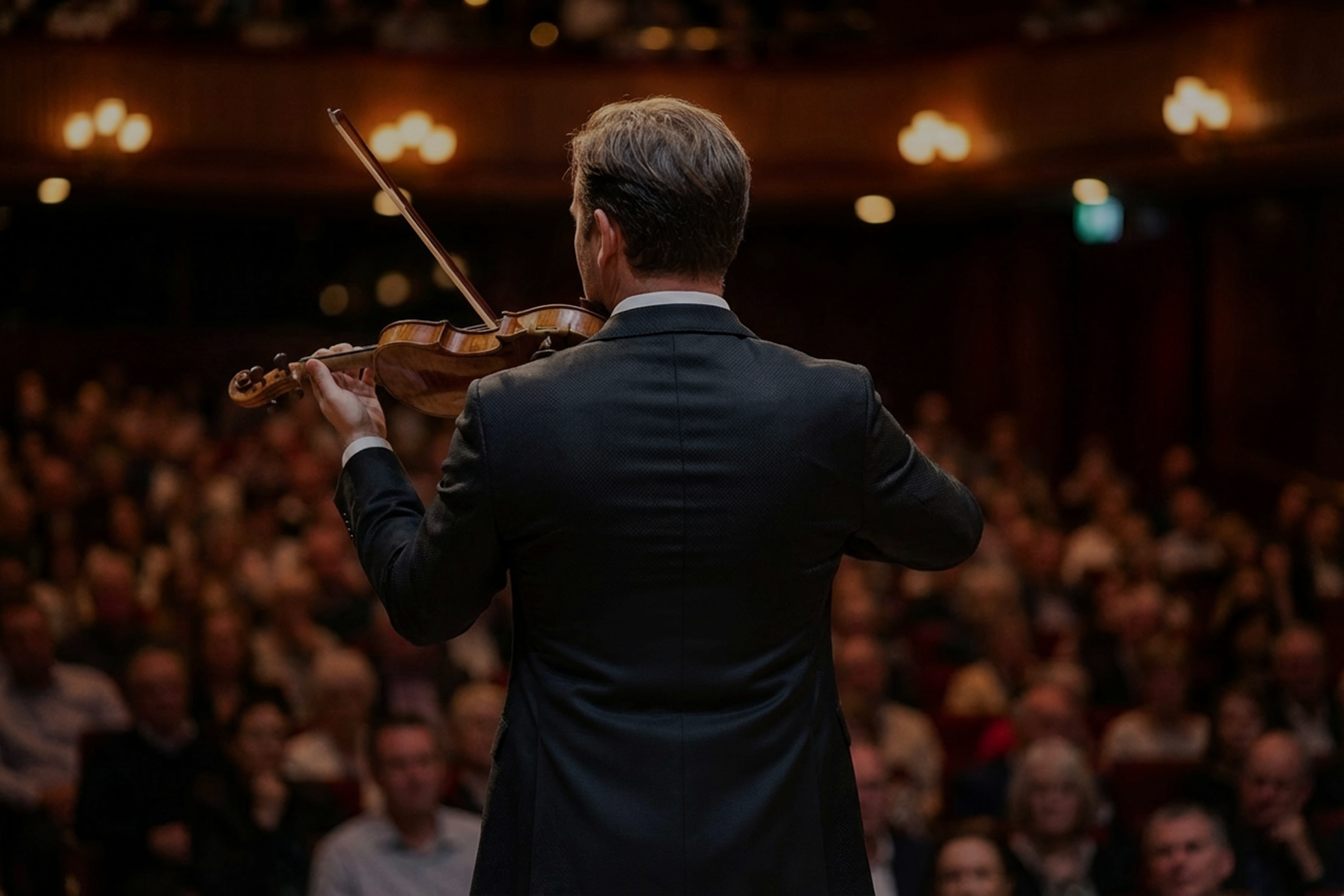 Christian Svarfvar performing before a concert audience