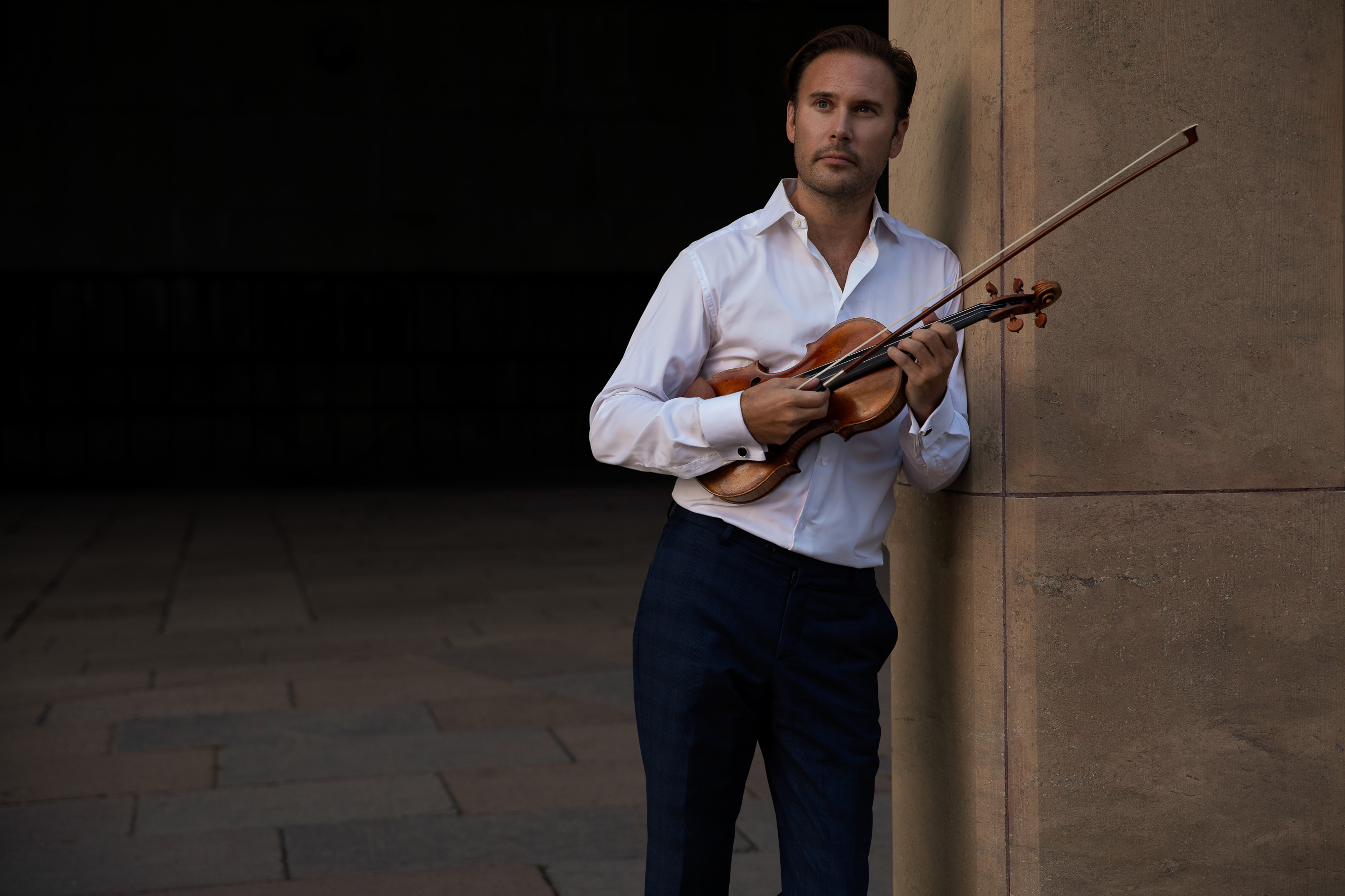 Christian Svarfvar with his violin